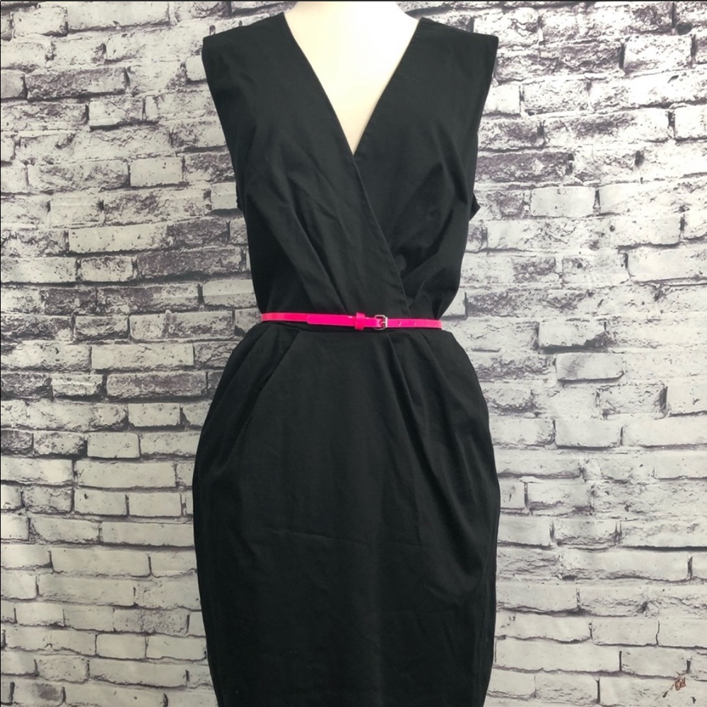 Covington Little Black Dress w Neon Pink Belt